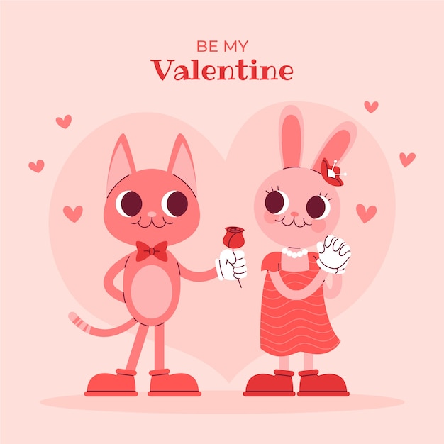 Vector flat valentines day illustration