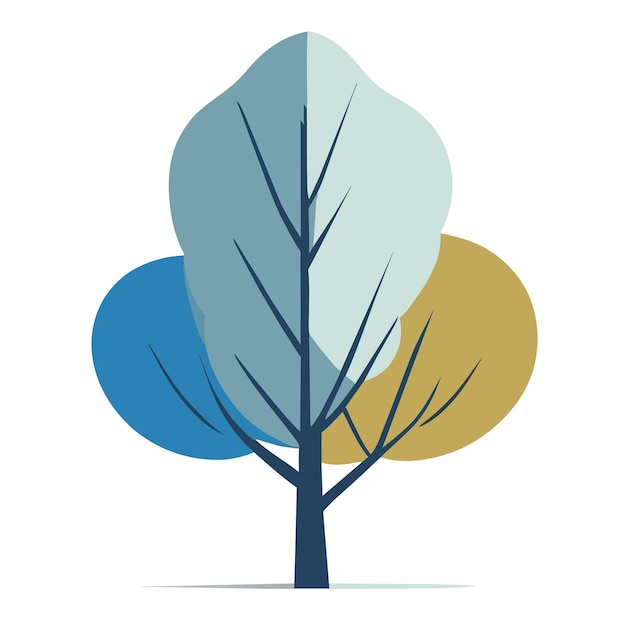 Vector flat vector art of a 2d vector isolated birch tree