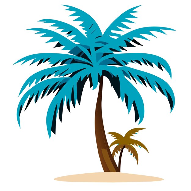 Vector flat vector art of a 2d vector isolated digital palm tree in highresolution