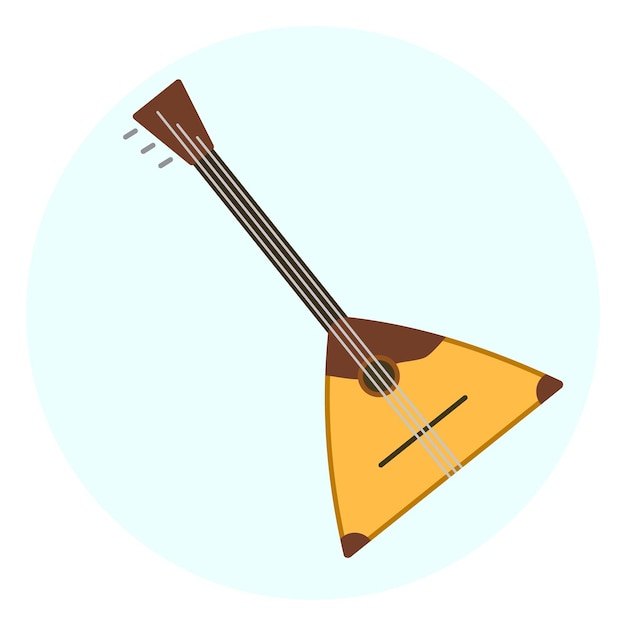 Flat vector balalaika icon, russian music instrument