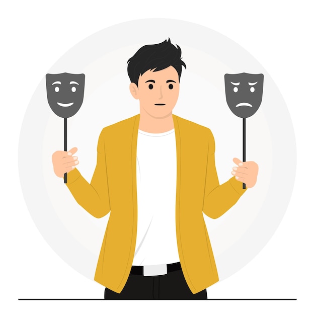 Flat vector Bipolar disorder concept illustration