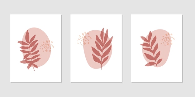 Flat vector botanical illustration set