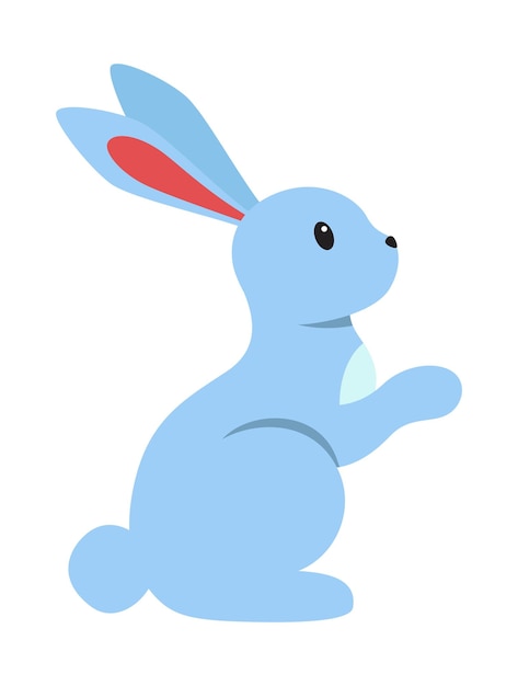 Flat vector bunny isolated on white background