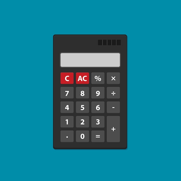 Icona calcolatrice vettoriale piatta isolata su sfondo colorato