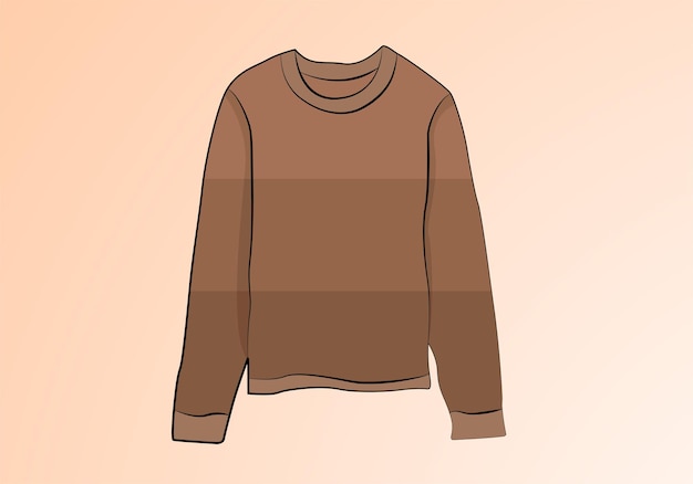 Плоская векторная карикатура на уютный теплый свитер. Женская вязаная теплая одежда на белой ба