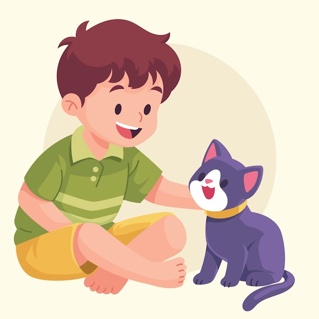 Иллюстрация Flat Vector Cat Lovers