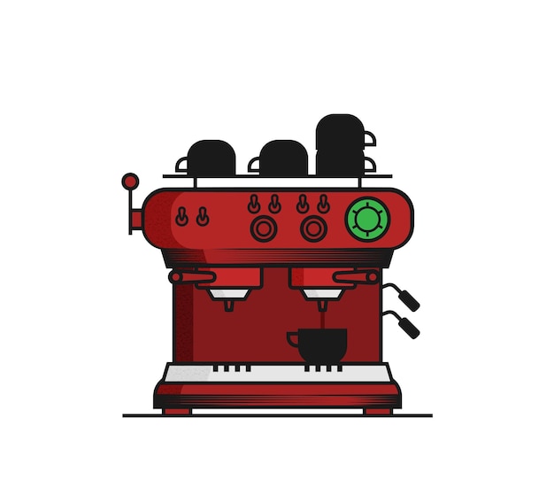 Flat vector coffee machine icon