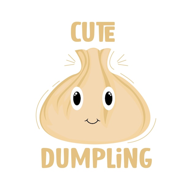 Vettore vector cute dumpling piatto