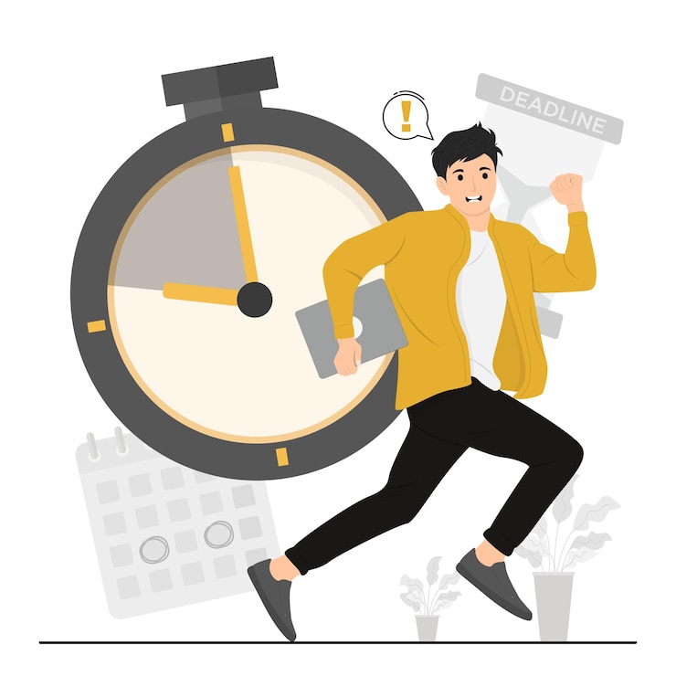 Vector flat vector deadline concept illustration