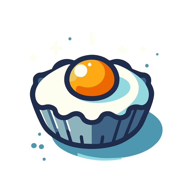 flat vector design of cooked eggs on a plate