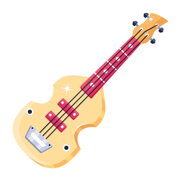 A flat vector design of guitar