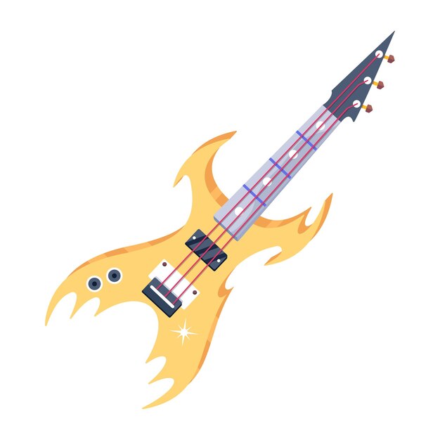 A flat vector design of guitar