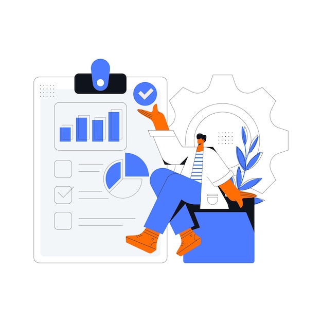 Flat vector design statistical and data analysis for business finance investment concept flat vector illustration isolated on white background