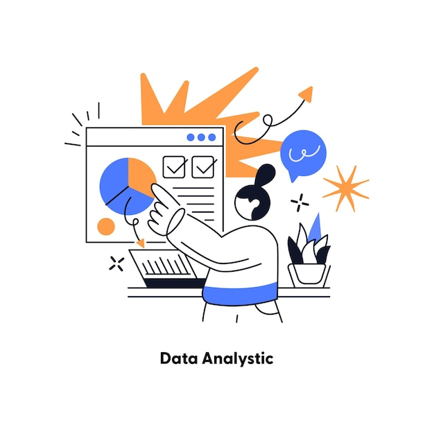 Flat vector design statistical and Data analysis for business finance investment concept Flat vector illustration isolated on white background