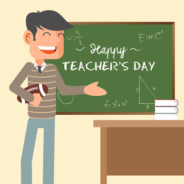 Flat vector design teacher day background