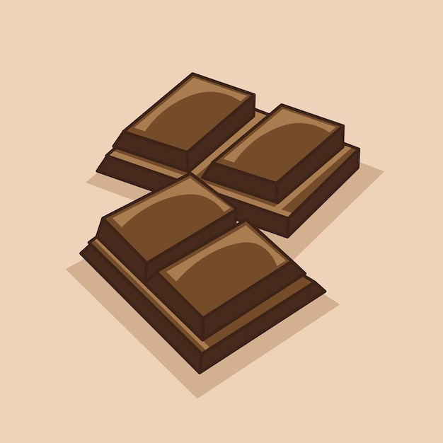 Flat vector design of two piece chocolate