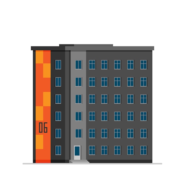 Flat vector downtown building home