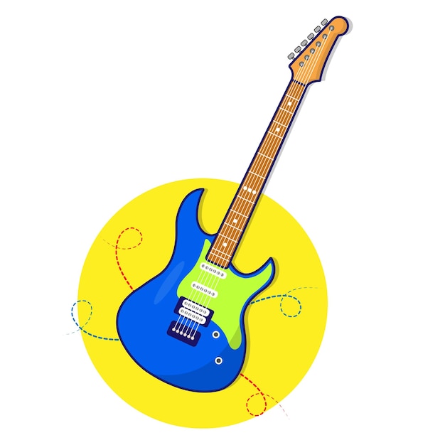 Flat vector of electric guitar icon and illustration