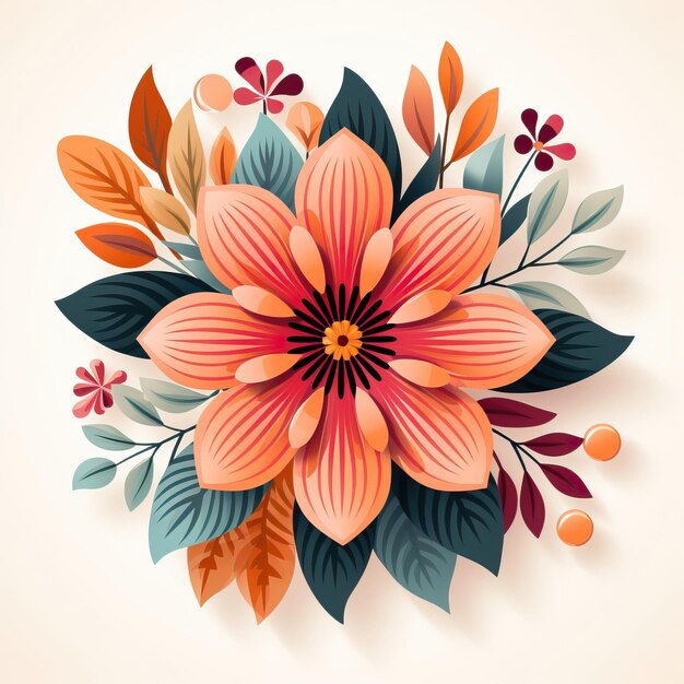 Flat Vector Flower Vector op witte achtergrond