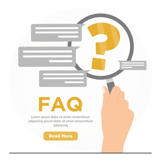 Flat vector frequently asked questions FAQS concept illustration
