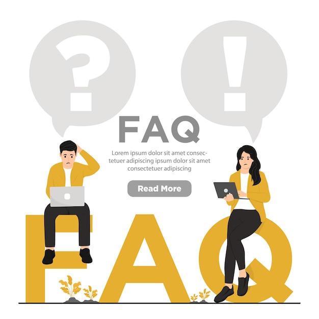 Vector flat vector frequently asked questions faqs concept illustration