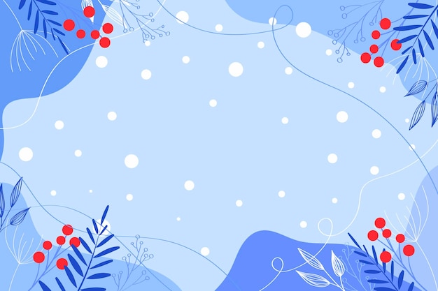 flat vector hand drawn winter season background