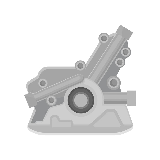 Flat vector icon of automotive engine Motor of vehicle Part of car Element for advertising banner of auto repair service