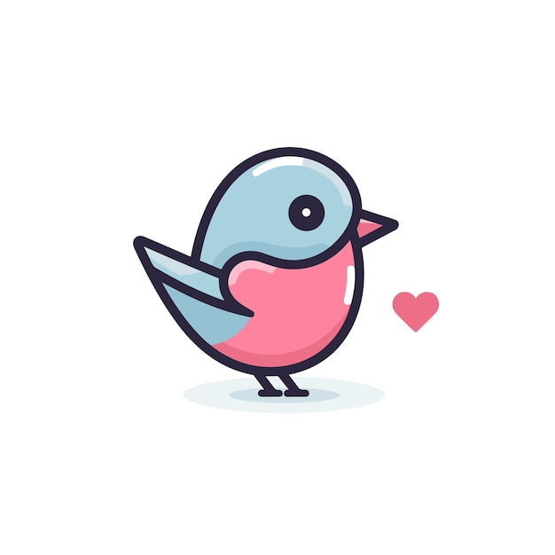 Vector flat vector icon a colorful bird with a heart shaped pattern in a flat vector style