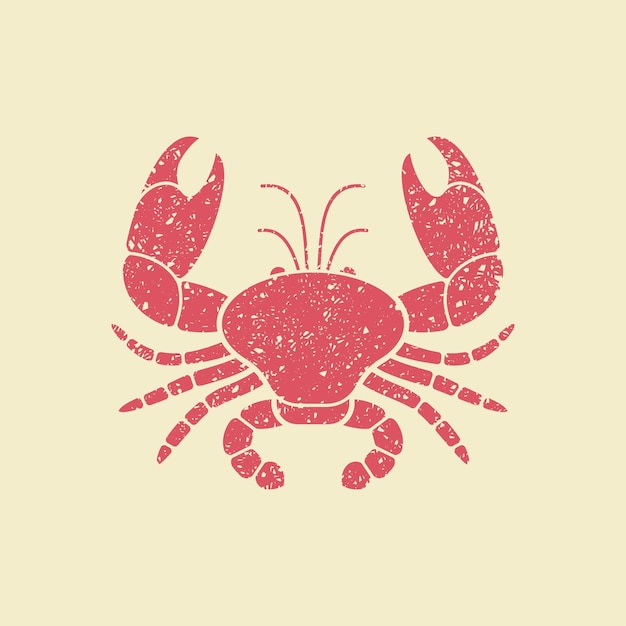 Flat vector icon of a crab