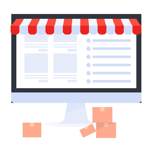 Flat vector icon of eshopping