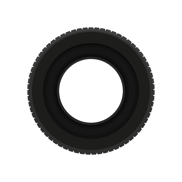 Плоский векторный значок черной автомобильной шины элемент транспортной темы для промо-баннера или плаката автосервиса