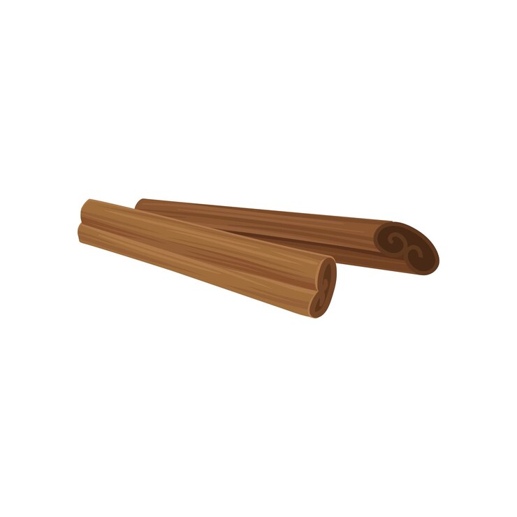 Vector flat vector icon of two brown cinnamon sticks aromatic condiment for dishes and mulled wine cooking ingredient