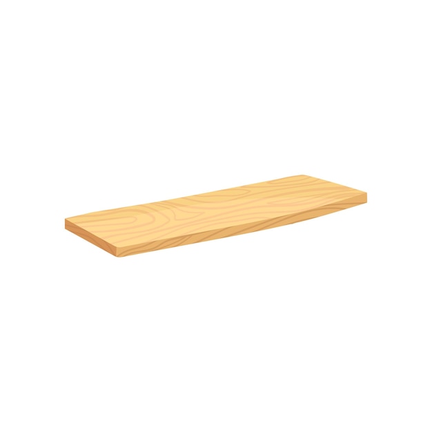 Flat vector icon of wooden plank board with natural texture organic material woodwork industry