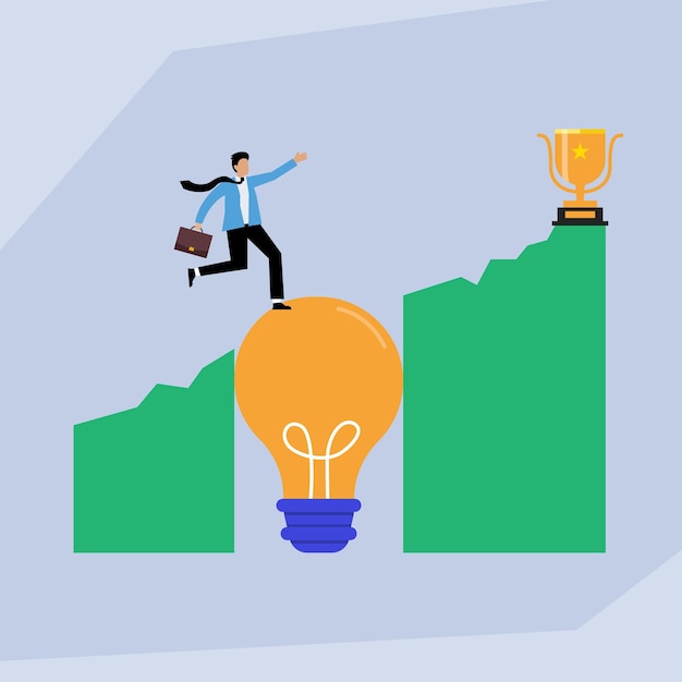 flat vector idea to success path