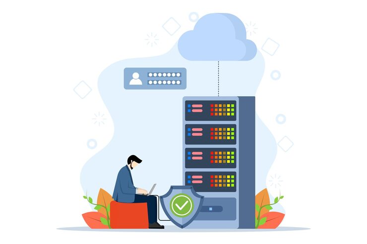 Vector flat vector illustration about concept of database programmer or programming language