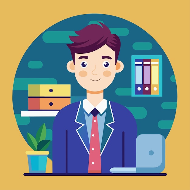 Flat Vector Illustration of an Administrator
