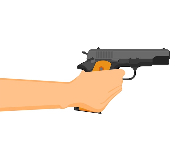 Vector flat vector illustration of antiquated american gun