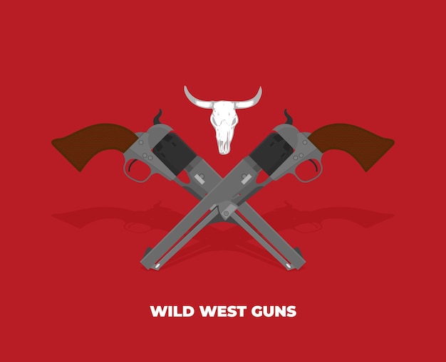 flat vector illustration of antiquated american gun