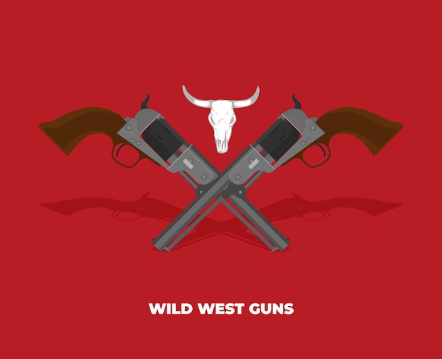 Premium Vector | Flat vector illustration of antiquated american gun