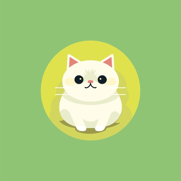 Flat vector illustration of a cartoon cat