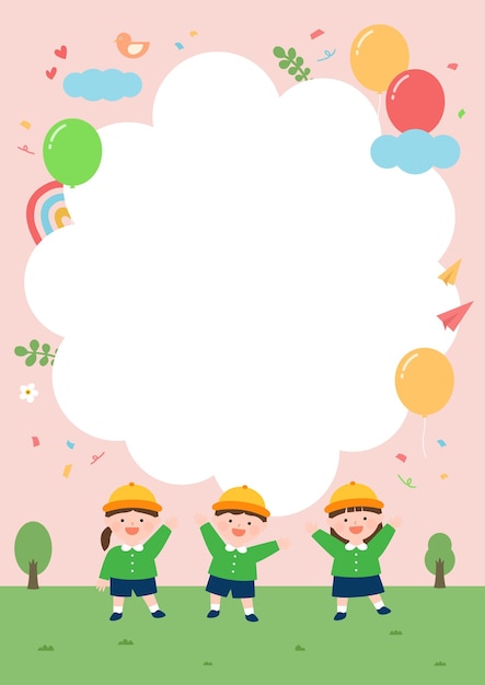 Flat vector illustration of children