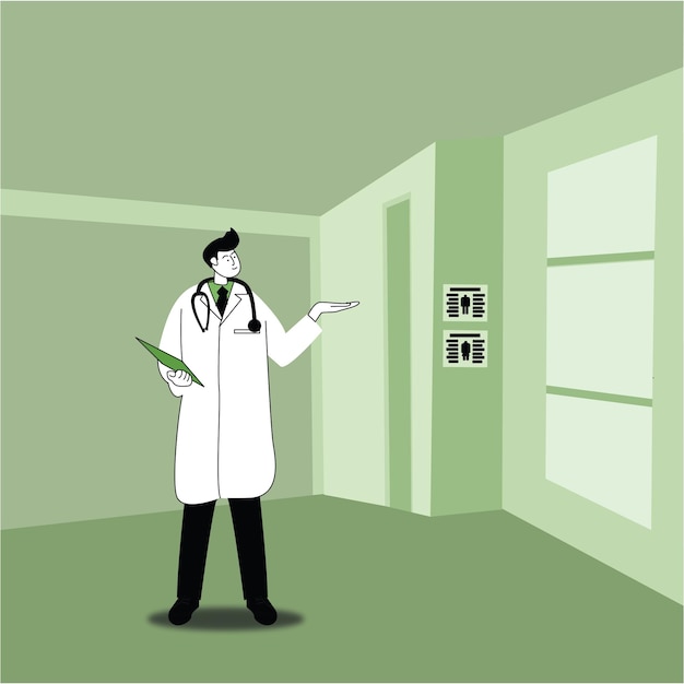 Vector flat vector illustration of a doctor