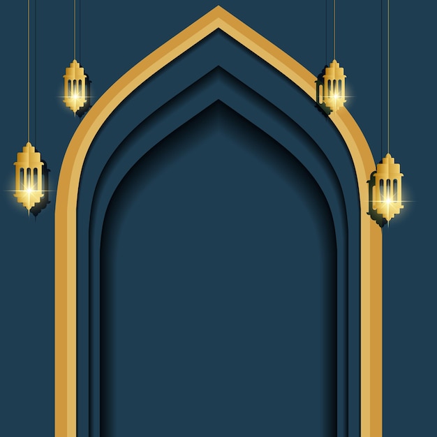 Flat vector illustration of an Islamic for important days  Ramadan content cards and Eid greetings