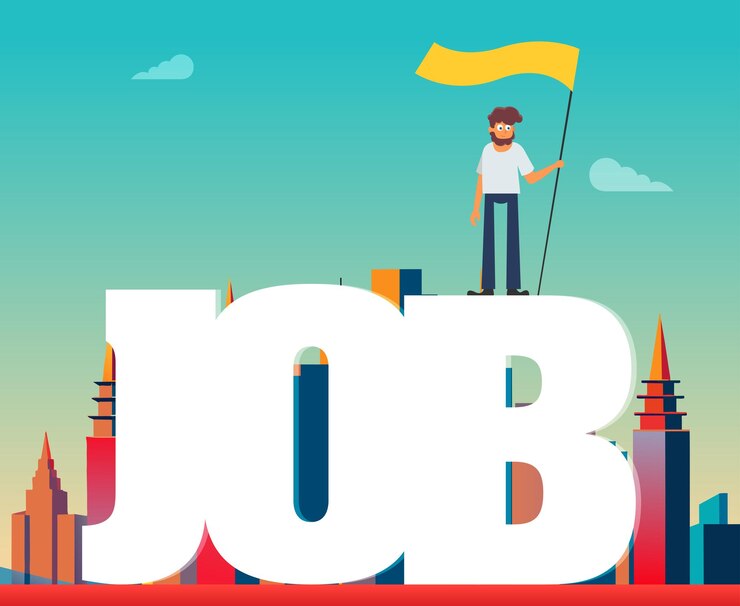 वेक्टर flat vector illustration job search recruitment workgroup freelance web graphic design