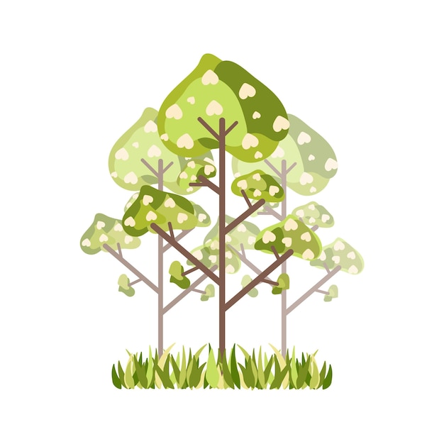 flat vector illustration of trees on a white background vector illustration