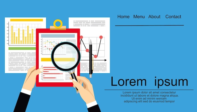 Flat vector illustration of web analytics information and development website statistic - vector