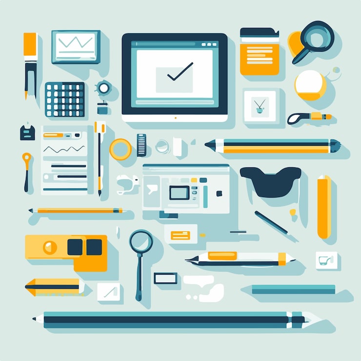 Vector 웹 개발 프로젝트를 위한 웹 사이트 프로그래밍 및 코딩 개발의 평면 터 일러스트레이션