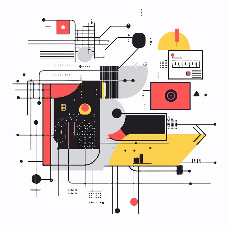 Vector flat vector illustration of website programming and coding development for web development projects