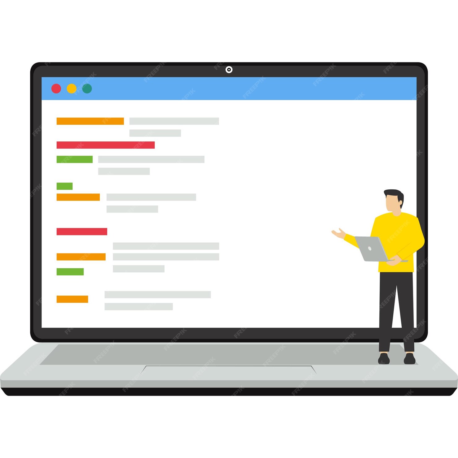 Premium Vector | Flat vector illustration young programmer coding ...