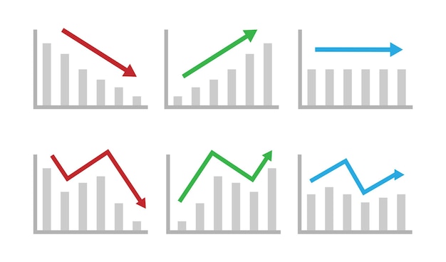Flat vector infographic arrow vector icon stock market illustration